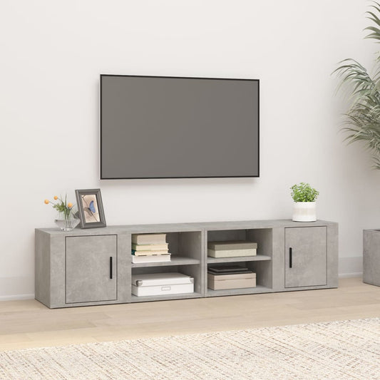 TV-Schränke 2 Stk. Betongrau 80x31,5x36 cm Holzwerkstoff - Pazzar.ch