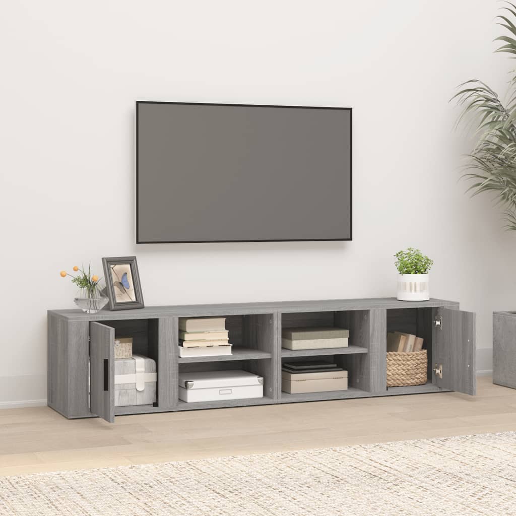 TV-Schränke 2 Stk. Grau Sonoma 80x31,5x36 cm Holzwerkstoff - Pazzar.ch