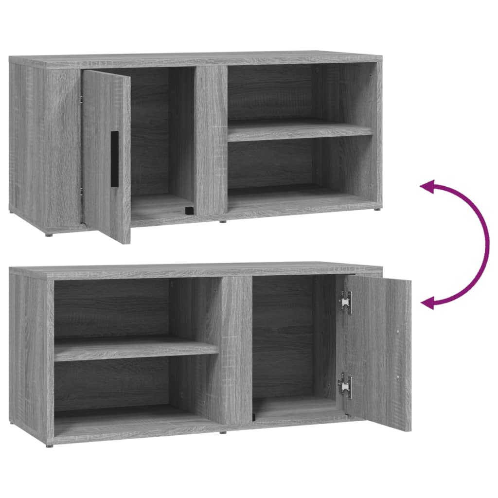 TV-Schränke 2 Stk. Grau Sonoma 80x31,5x36 cm Holzwerkstoff - Pazzar.ch