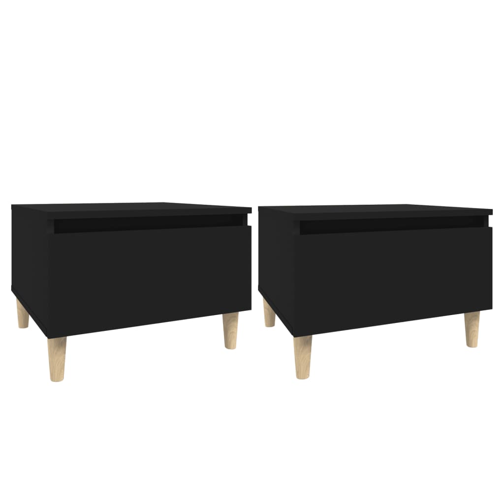 Beistelltische 2 Stk. Schwarz 50x46x35 cm Holzwerkstoff - Pazzar.ch