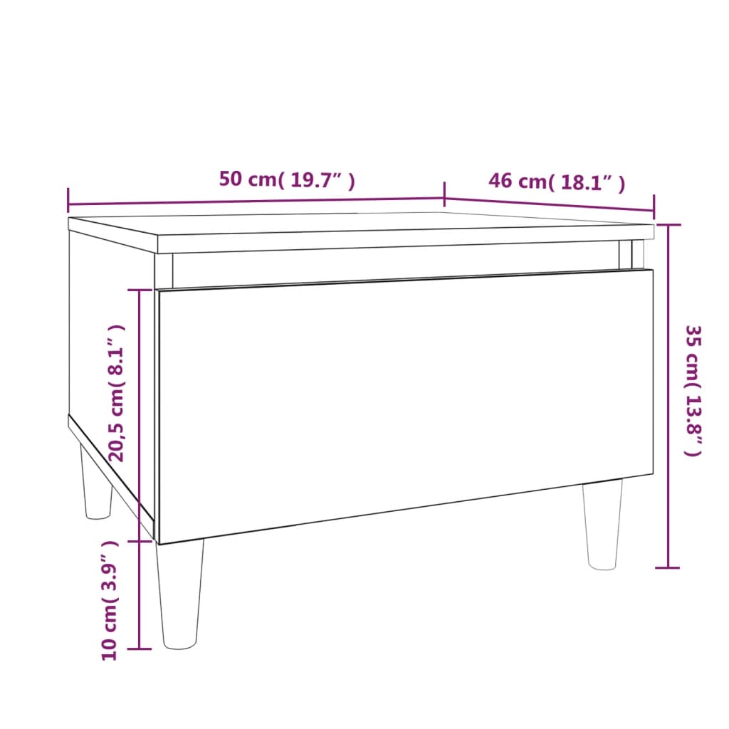 Beistelltisch Sonoma-Eiche 50x46x35 cm Holzwerkstoff - Pazzar.ch