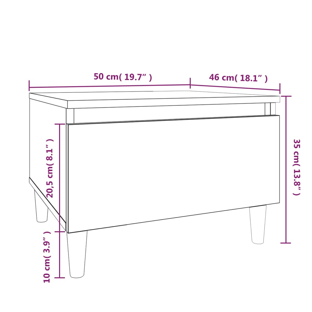 Beistelltisch Betongrau 50x46x35 cm Holzwerkstoff - Pazzar.ch