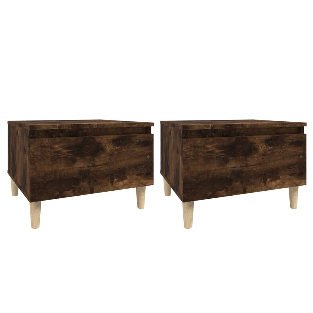 Beistelltische 2 Stk. Räuchereiche 50x46x35 cm Holzwerkstoff - Pazzar.ch