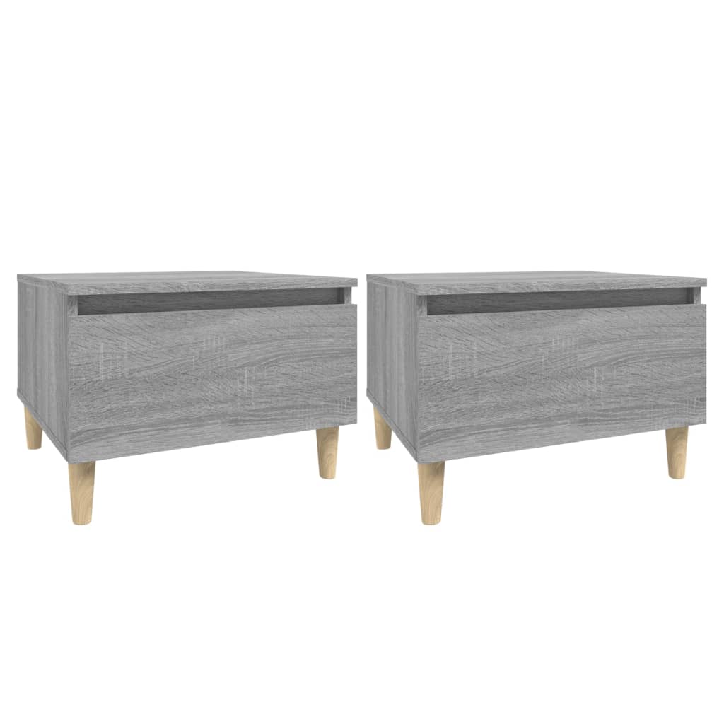 Beistelltische 2 Stk. Grau Sonoma 50x46x35 cm Holzwerkstoff - Pazzar.ch