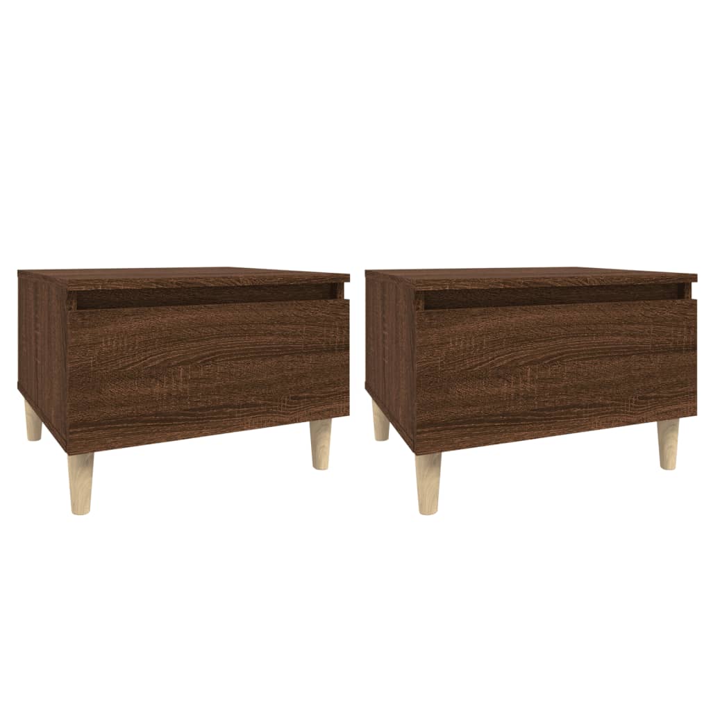 Beistelltische 2 Stk. Braun Eiche 50x46x35 cm Holzwerkstoff - Pazzar.ch