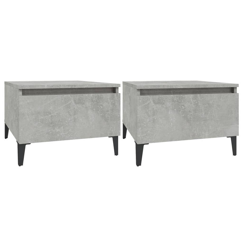 Beistelltische 2 Stk. Betongrau 50x46x35 cm Holzwerkstoff - Pazzar.ch
