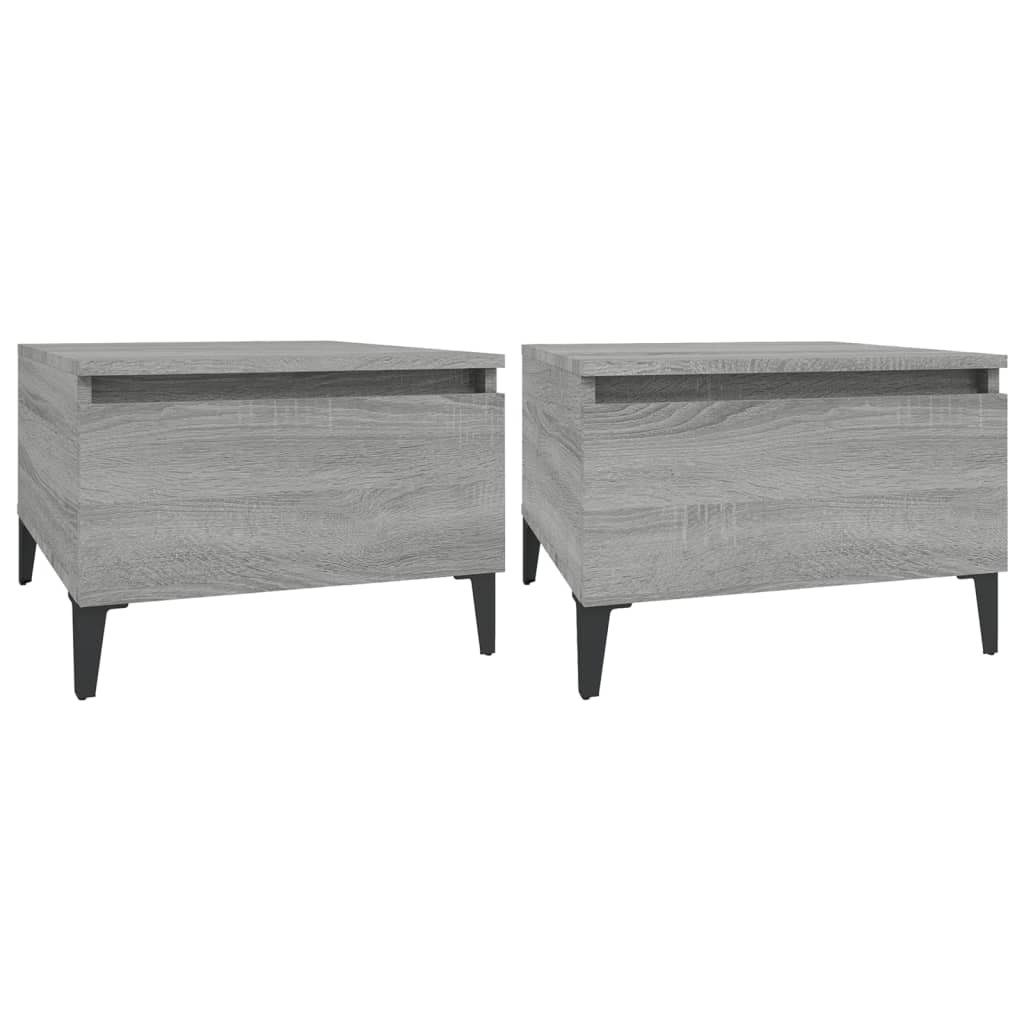 Beistelltische 2 Stk. Grau Sonoma 50x46x35 cm Holzwerkstoff - Pazzar.ch