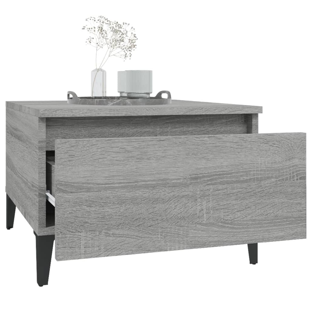 Beistelltische 2 Stk. Grau Sonoma 50x46x35 cm Holzwerkstoff - Pazzar.ch