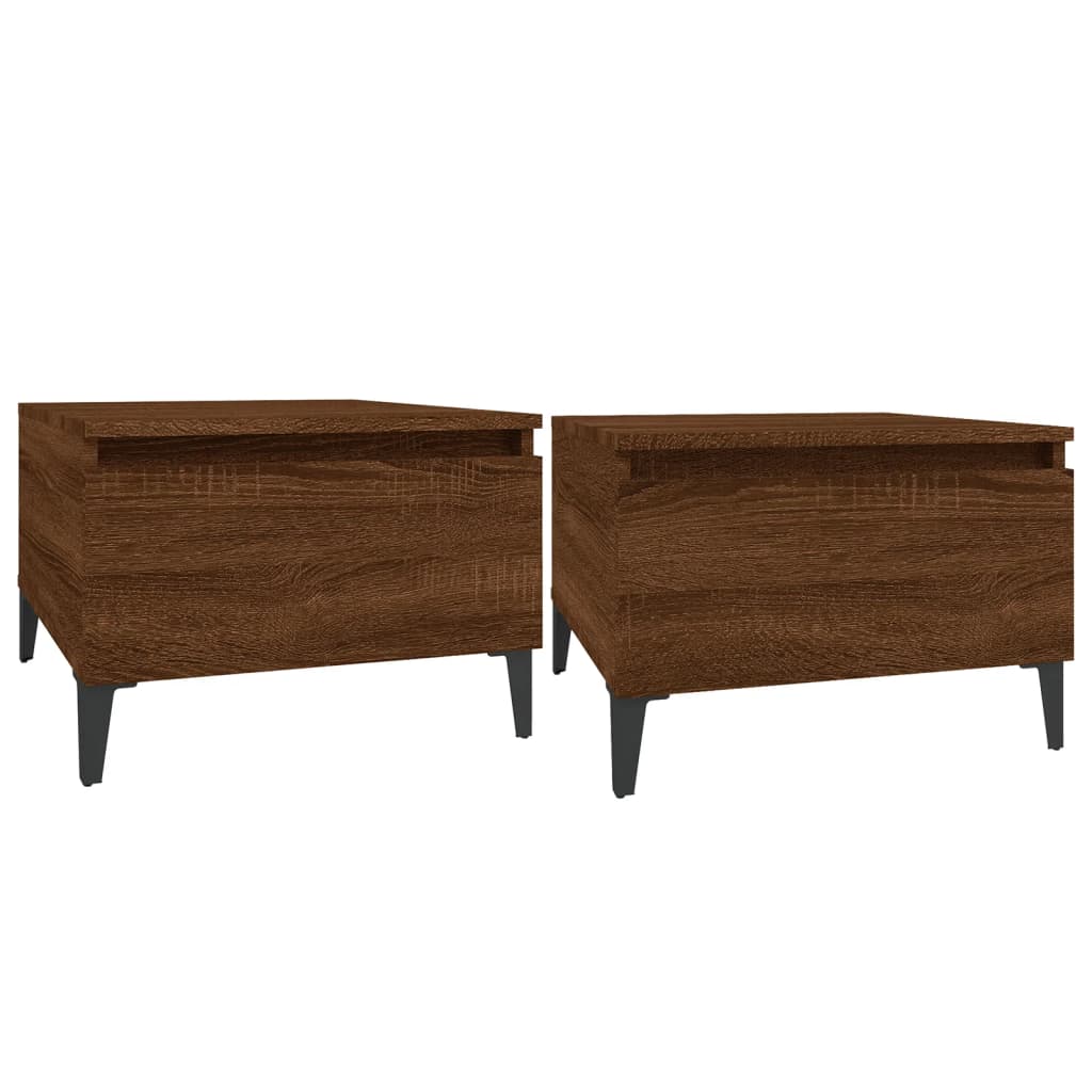Beistelltische 2 Stk. Braun Eiche 50x46x35 cm Holzwerkstoff - Pazzar.ch
