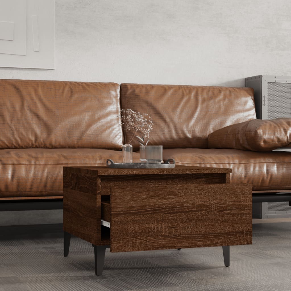Beistelltische 2 Stk. Braun Eiche 50x46x35 cm Holzwerkstoff - Pazzar.ch