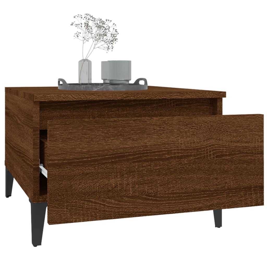 Beistelltische 2 Stk. Braun Eiche 50x46x35 cm Holzwerkstoff - Pazzar.ch