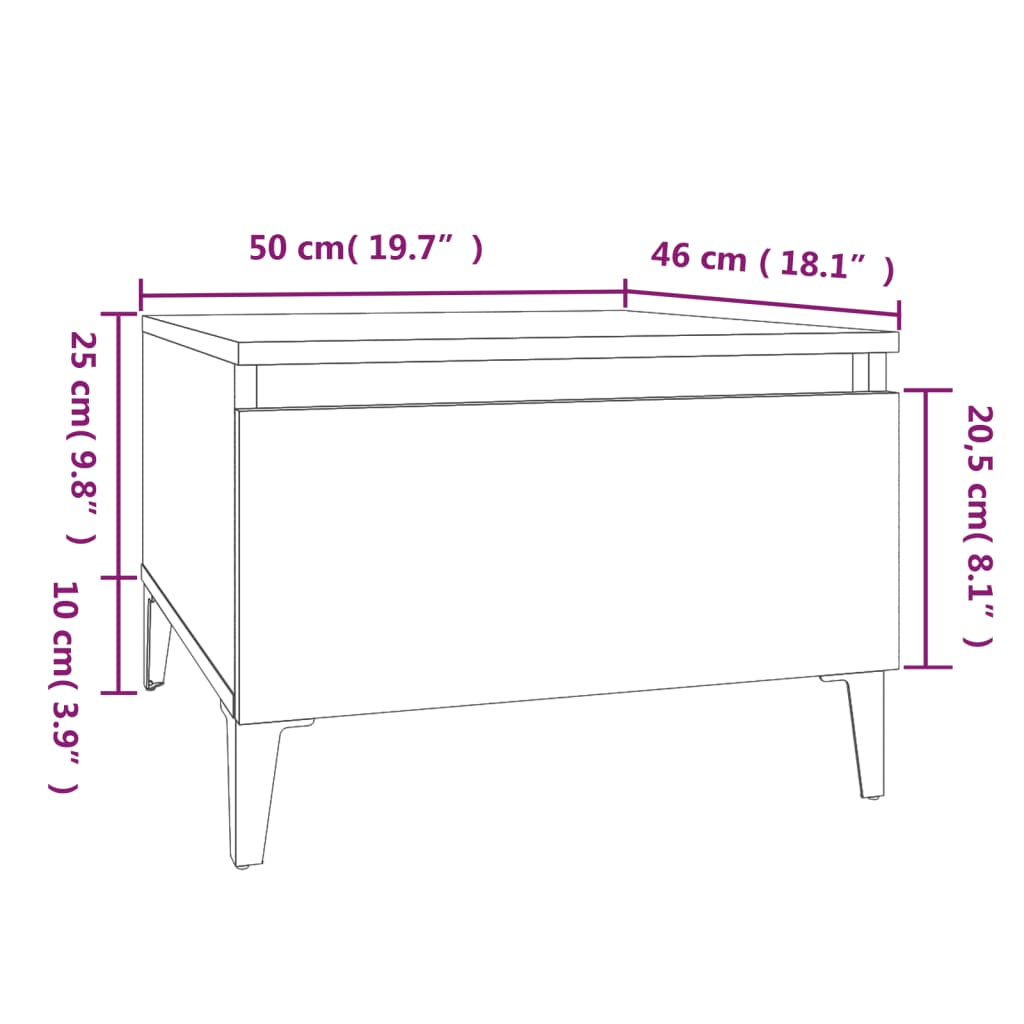 Beistelltische 2 Stk. Braun Eiche 50x46x35 cm Holzwerkstoff - Pazzar.ch