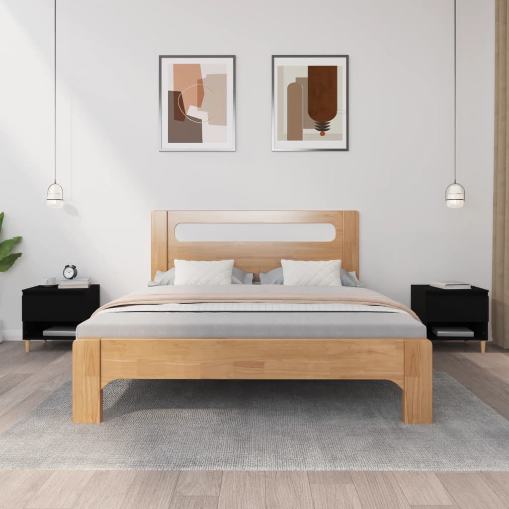 Nachttische 2 Stk. Schwarz 50x46x50 cm Holzwerkstoff - Pazzar.ch
