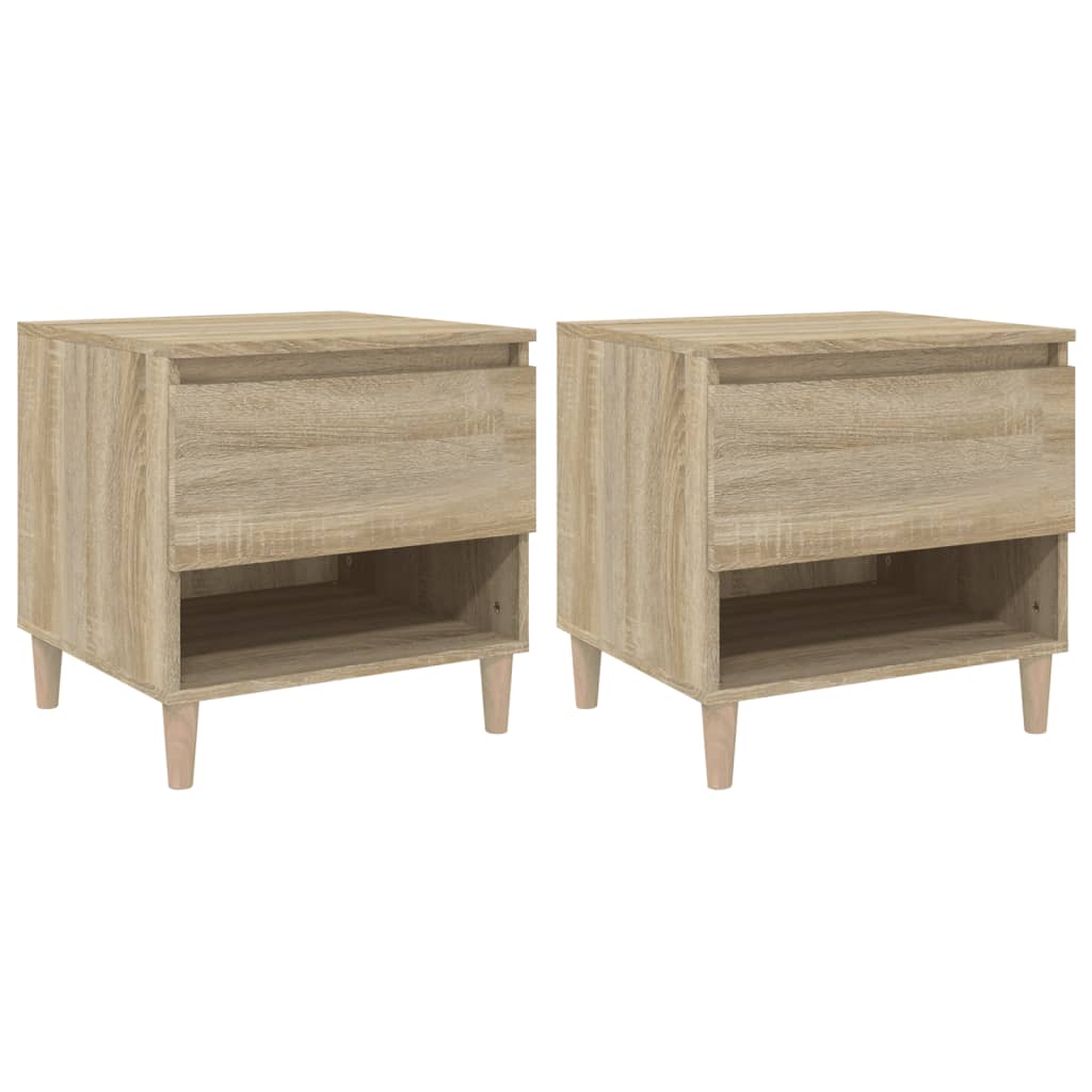 Nachttische 2 Stk. Sonoma-Eiche 50x46x50 cm Holzwerkstoff - Pazzar.ch