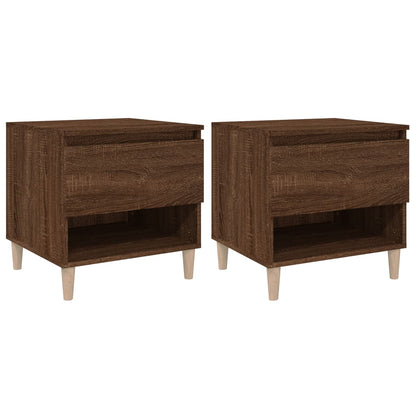 Nachttische 2 Stk. Braun Eichen-Optik 50x46x50 cm Holzwerkstoff - Pazzar.ch