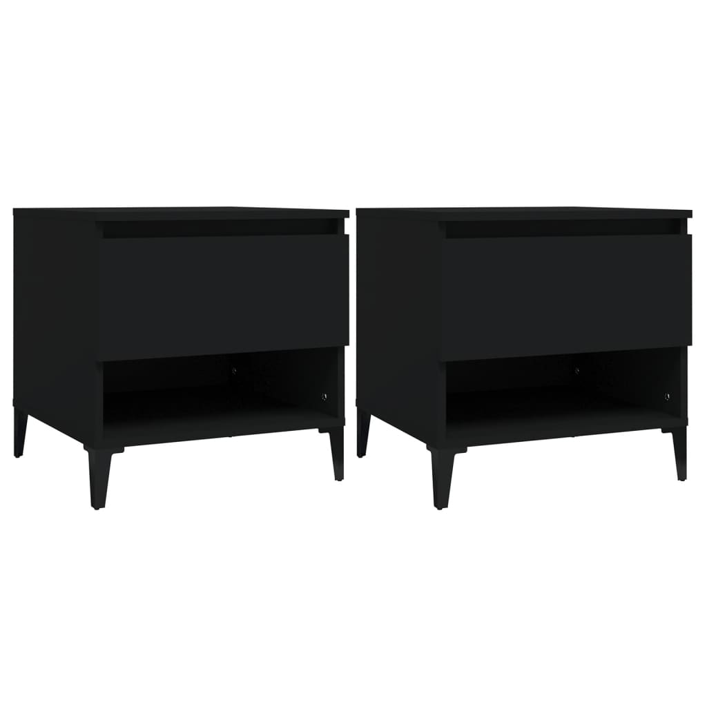 Beistelltische 2 Stk. Schwarz 50x46x50 cm Holzwerkstoff - Pazzar.ch