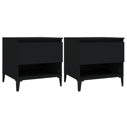 Beistelltische 2 Stk. Schwarz 50x46x50 cm Holzwerkstoff - Pazzar.ch