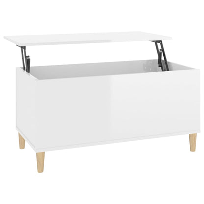 Couchtisch Hochglanz-Weiß 90x44,5x45 cm Holzwerkstoff - Pazzar.ch