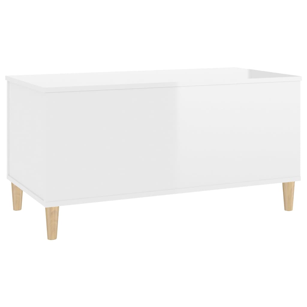 Couchtisch Hochglanz-Weiß 90x44,5x45 cm Holzwerkstoff - Pazzar.ch
