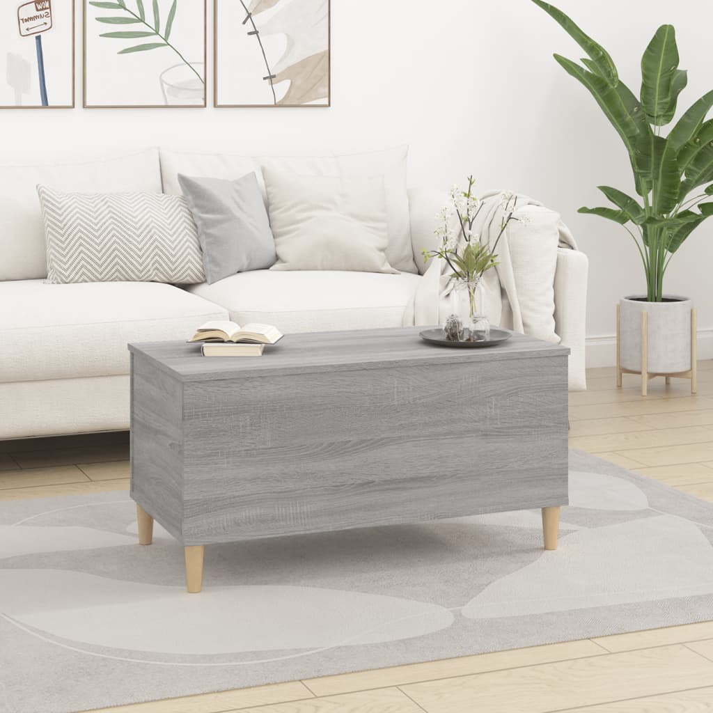 Couchtisch Grau Sonoma 90x44,5x45 cm Holzwerkstoff - Pazzar.ch