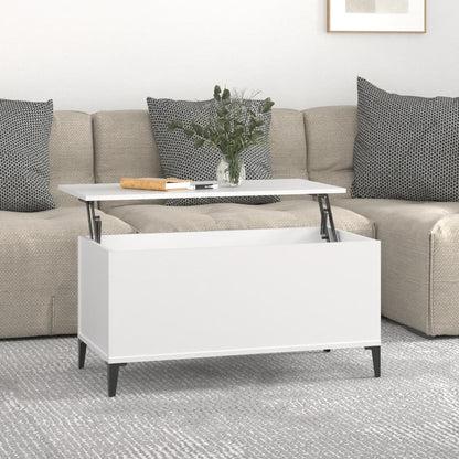 Couchtisch Weiß 90x44,5x45 cm Holzwerkstoff - Pazzar.ch