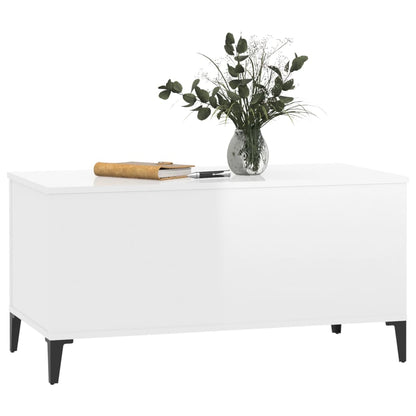 Couchtisch Hochglanz-Weiß 90x44,5x45 cm Holzwerkstoff - Pazzar.ch