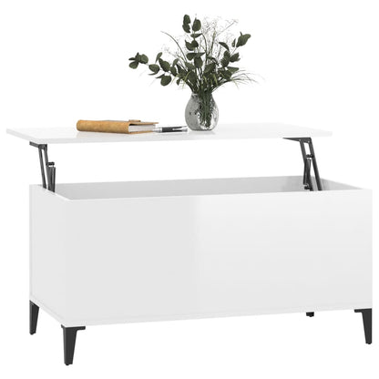 Couchtisch Hochglanz-Weiß 90x44,5x45 cm Holzwerkstoff - Pazzar.ch