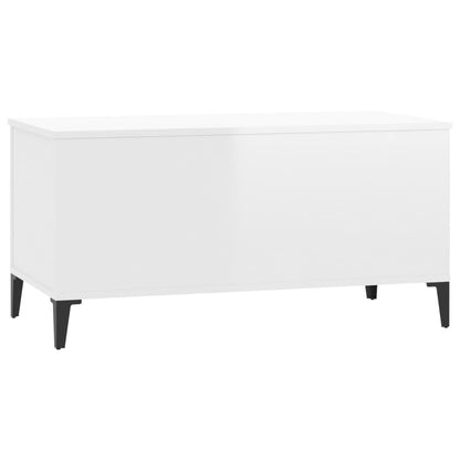 Couchtisch Hochglanz-Weiß 90x44,5x45 cm Holzwerkstoff - Pazzar.ch