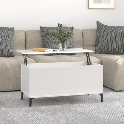 Couchtisch Hochglanz-Weiß 90x44,5x45 cm Holzwerkstoff - Pazzar.ch