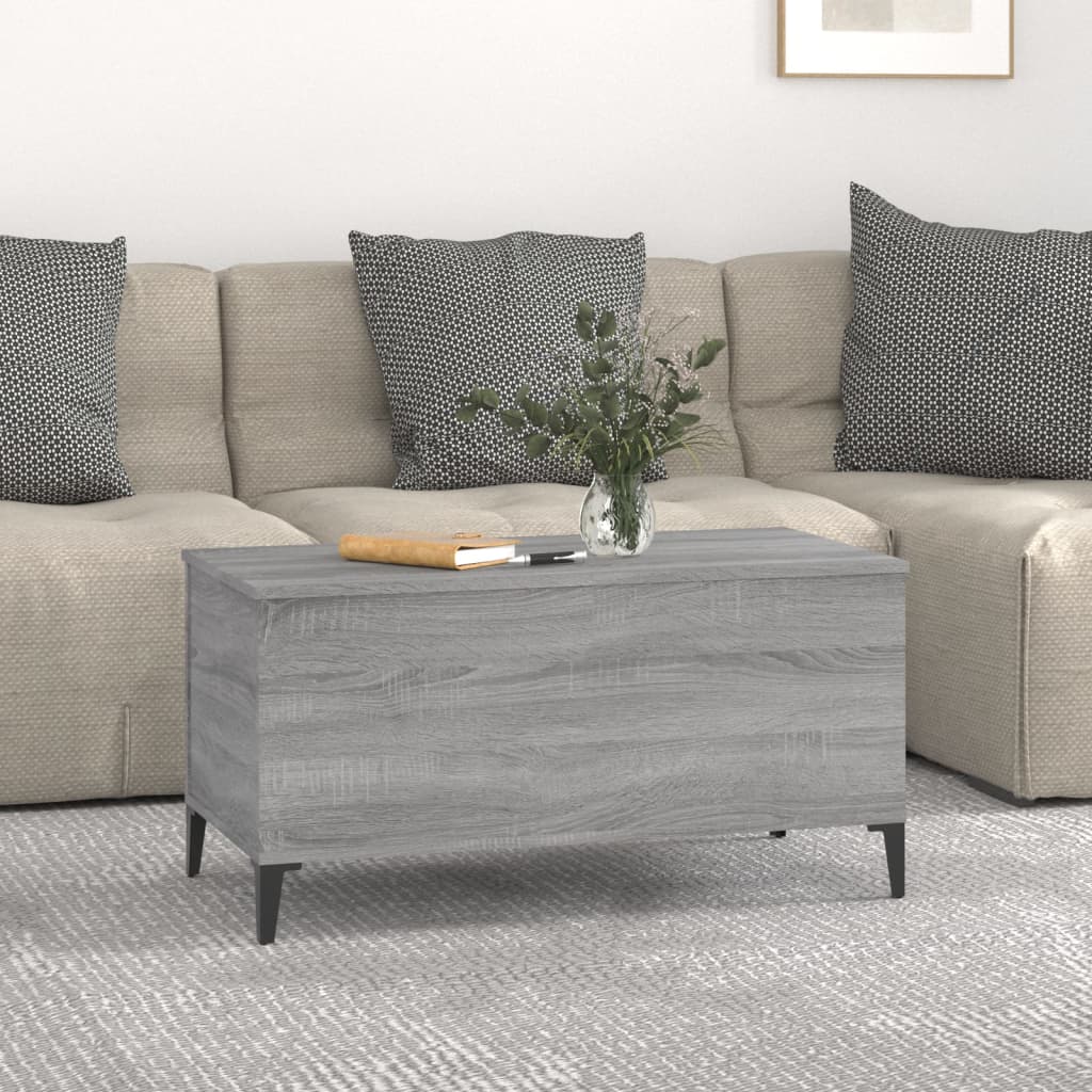 Couchtisch Grau Sonoma 90x44,5x45 cm Holzwerkstoff - Pazzar.ch