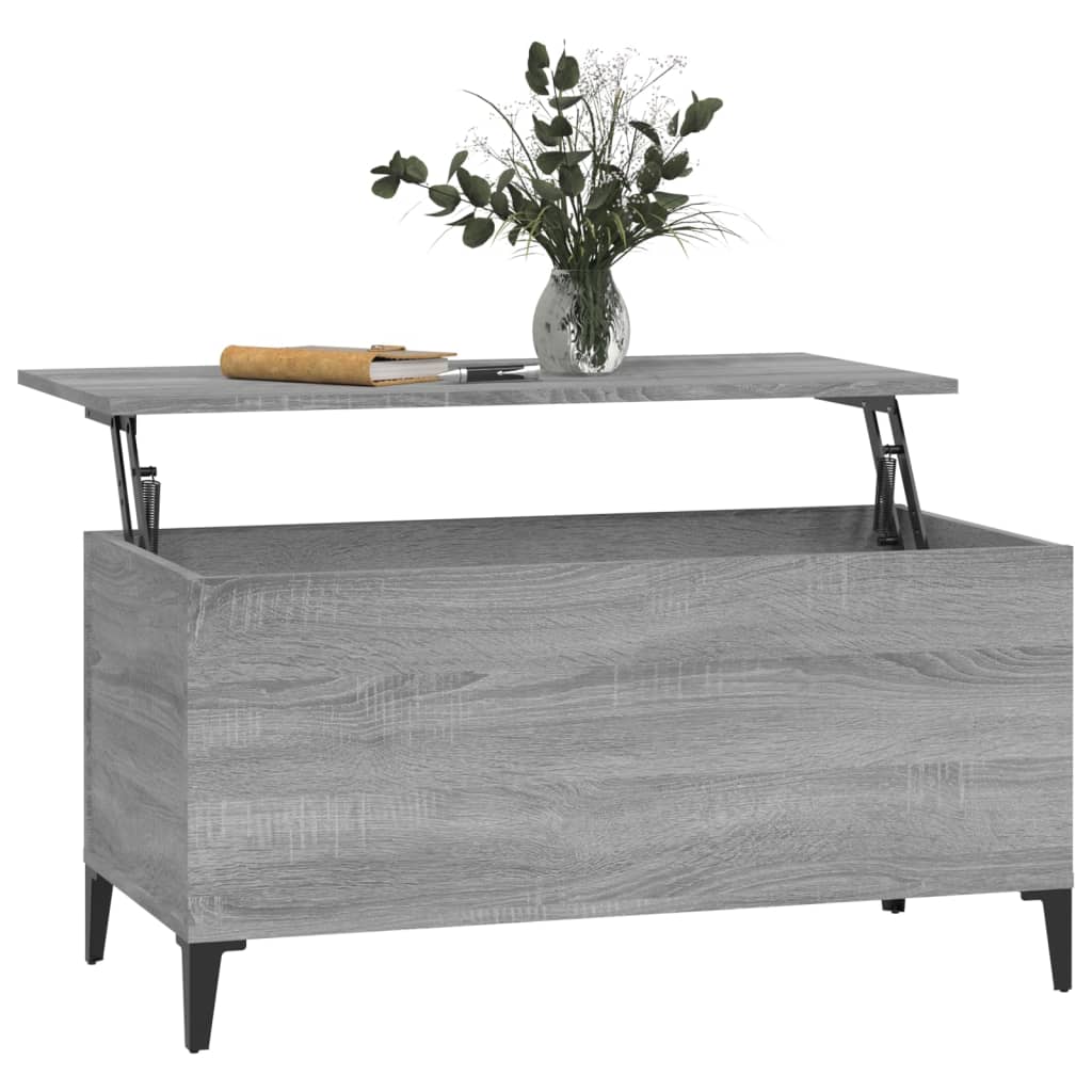 Couchtisch Grau Sonoma 90x44,5x45 cm Holzwerkstoff - Pazzar.ch