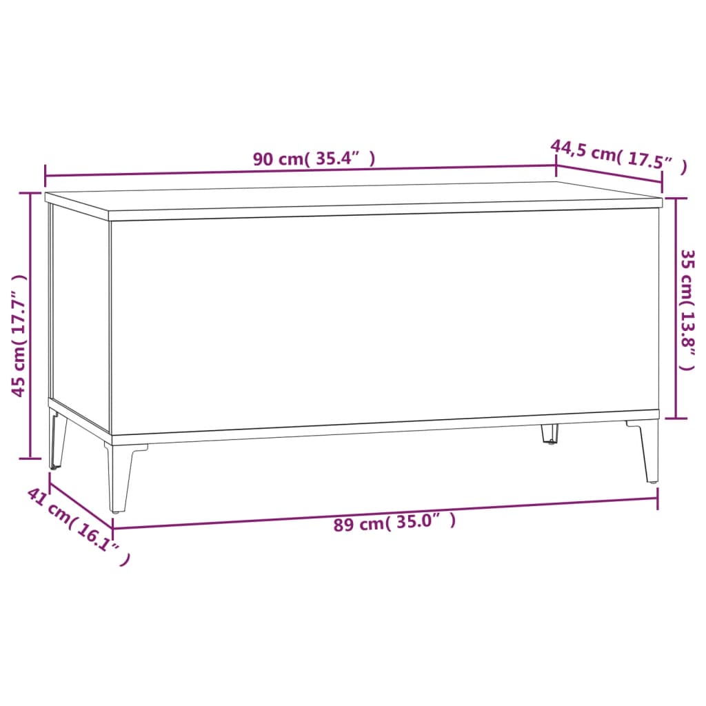 Couchtisch Braun Eichen-Optik 90x44,5x45 cm Holzwerkstoff - Pazzar.ch