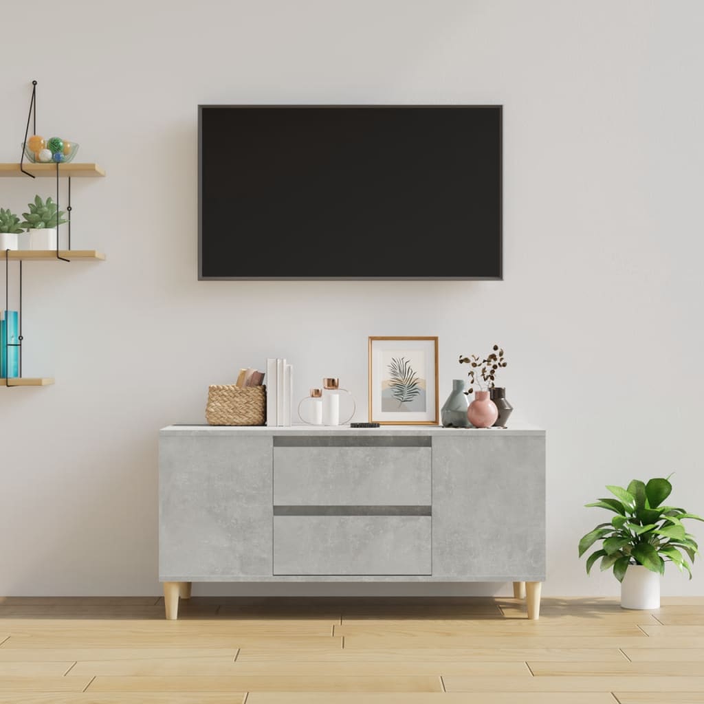 TV-Schrank Betongrau 102x44,5x50 cm Holzwerkstoff - Pazzar.ch