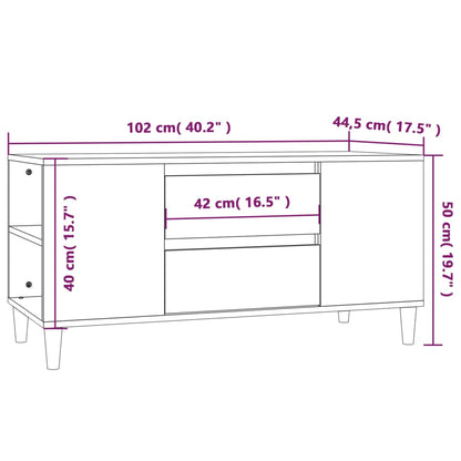 TV-Schrank Braun Eichen-Optik 102x44,5x50 cm Holzwerkstoff - Pazzar.ch