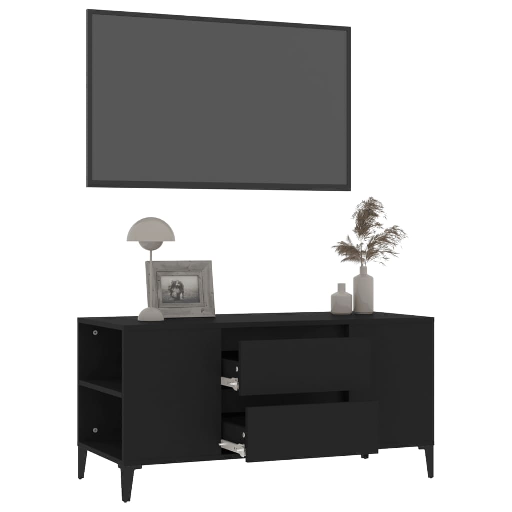 TV-Schrank Schwarz 102x44,5x50 cm Holzwerkstoff - Pazzar.ch