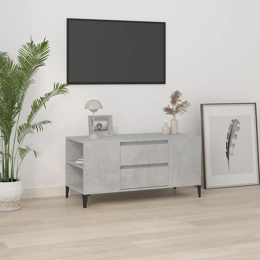 TV-Schrank Betongrau 102x44,5x50 cm Holzwerkstoff - Pazzar.ch