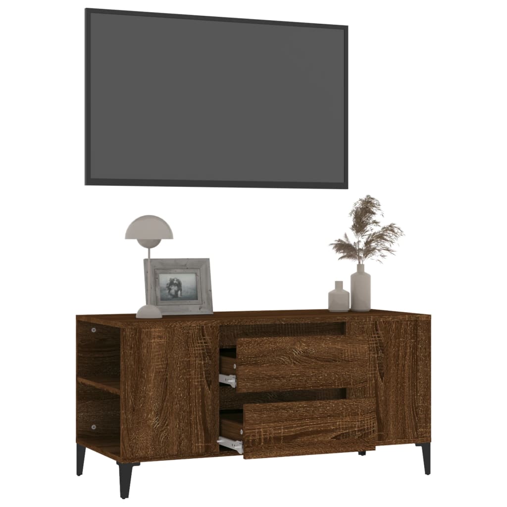 TV-Schrank Braun Eichen-Optik 102x44,5x50 cm Holzwerkstoff - Pazzar.ch