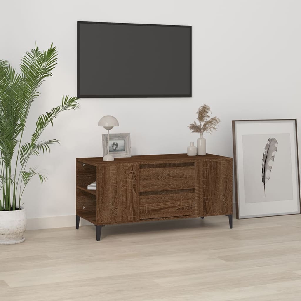TV-Schrank Braun Eichen-Optik 102x44,5x50 cm Holzwerkstoff - Pazzar.ch