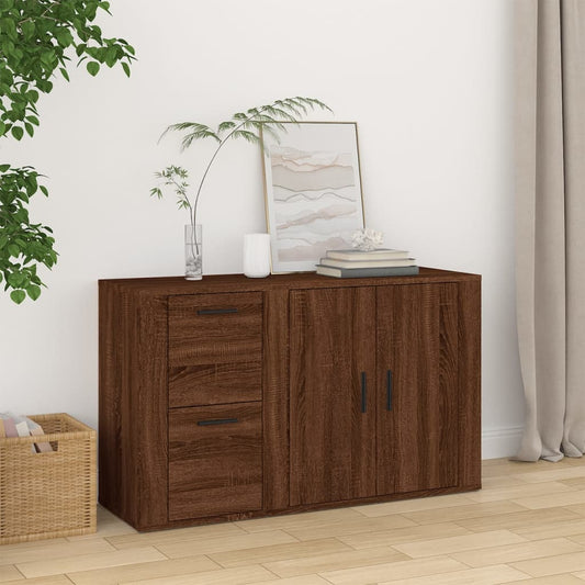 Sideboard Braun Eichen-Optik 100x33x59,5 cm Holzwerkstoff - Pazzar.ch