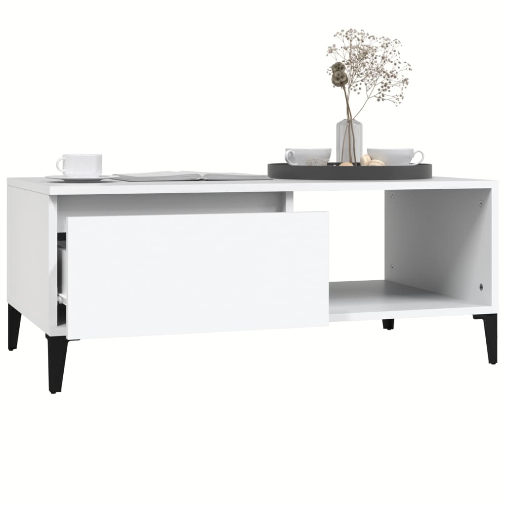 Couchtisch Weiß 90x50x36,5 cm Holzwerkstoff - Pazzar.ch