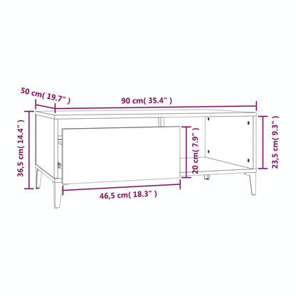 Couchtisch Weiß 90x50x36,5 cm Holzwerkstoff - Pazzar.ch