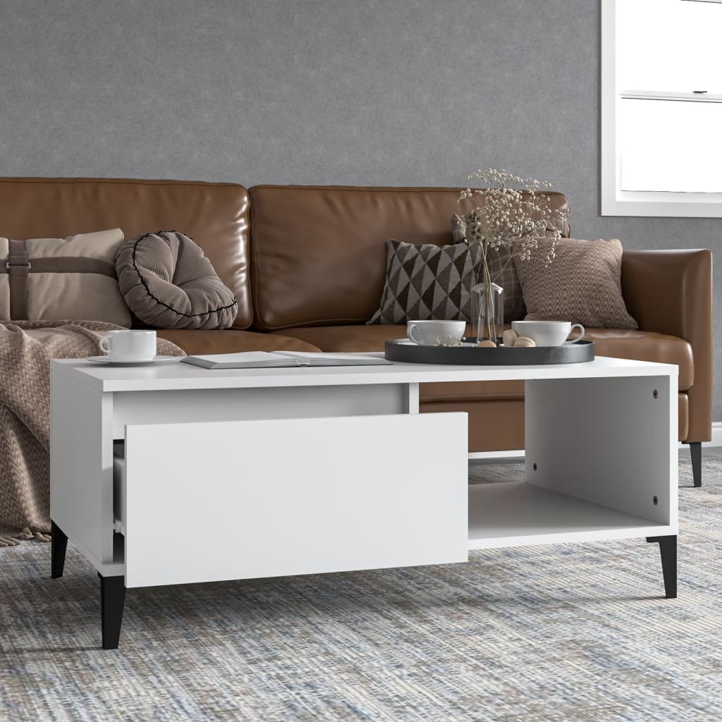 Couchtisch Weiß 90x50x36,5 cm Holzwerkstoff - Pazzar.ch