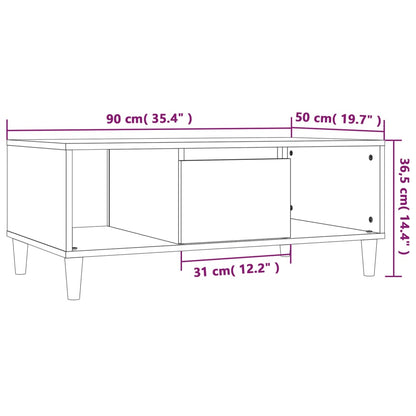 Couchtisch Räuchereiche 90x50x36,5 cm Holzwerkstoff - Pazzar.ch