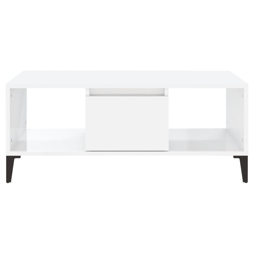 Couchtisch Hochglanz-Weiß 90x50x36,5 cm Holzwerkstoff - Pazzar.ch