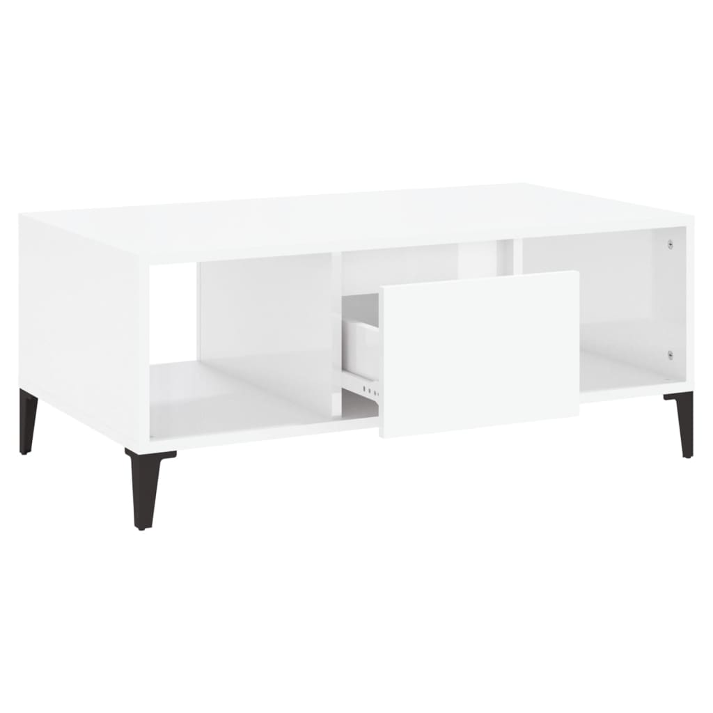 Couchtisch Hochglanz-Weiß 90x50x36,5 cm Holzwerkstoff - Pazzar.ch