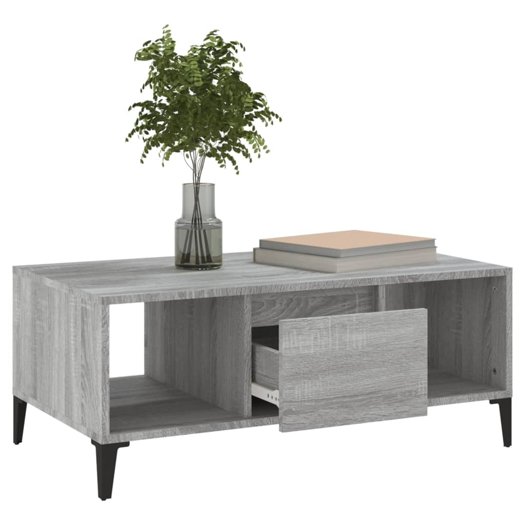 Couchtisch Grau Sonoma 90x50x36,5 cm Holzwerkstoff - Pazzar.ch