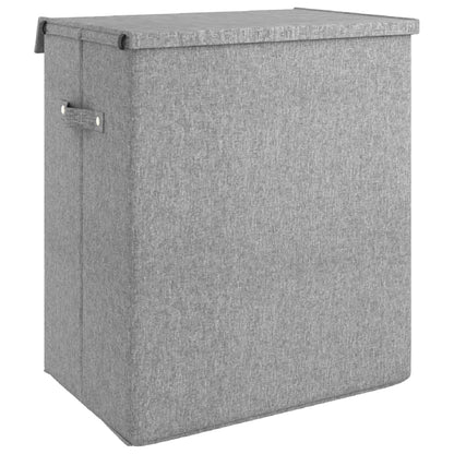 Faltbarer Wäschekorb Grau 51x34,5x59 cm Leinenimitat Stoff - Pazzar.ch