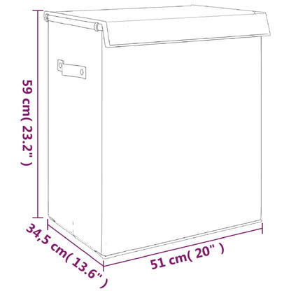 Faltbarer Wäschekorb Grau 51x34,5x59 cm Leinenimitat Stoff - Pazzar.ch