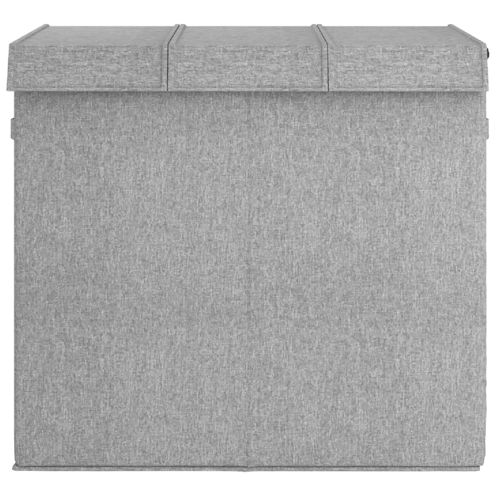 Faltbarer Wäschekorb Grau 64,5x34,5x59 cm Leinenimitat Stoff - Pazzar.ch