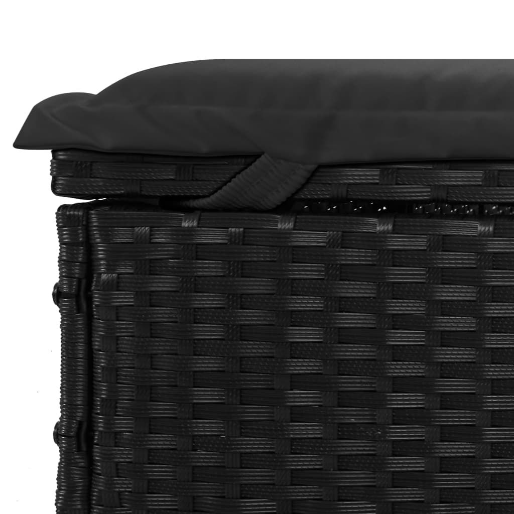 Sonnenliege mit Faltdach Schwarz 213x63x97 cm Poly Rattan - Pazzar.ch